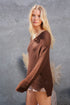 CHOCOLATE V KNIT TOP